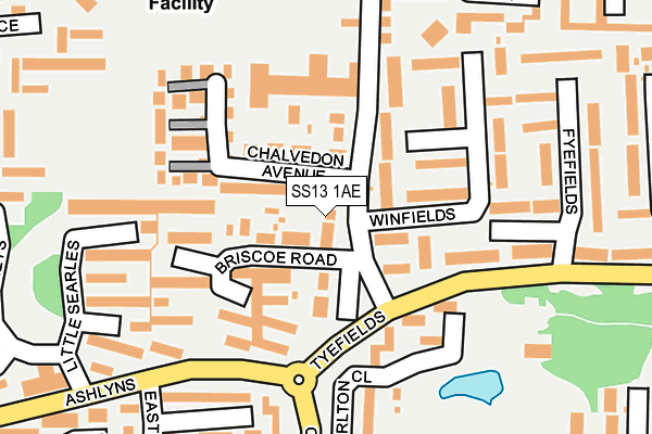 SS13 1AE map - OS OpenMap – Local (Ordnance Survey) SS13 1AE map - OS OpenMap – Local (Ordnance Survey)