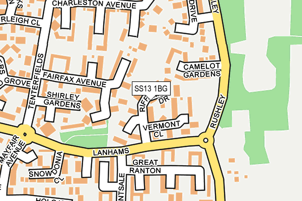 SS13 1BG map - OS OpenMap – Local (Ordnance Survey) SS13 1BG map - OS OpenMap – Local (Ordnance Survey)
