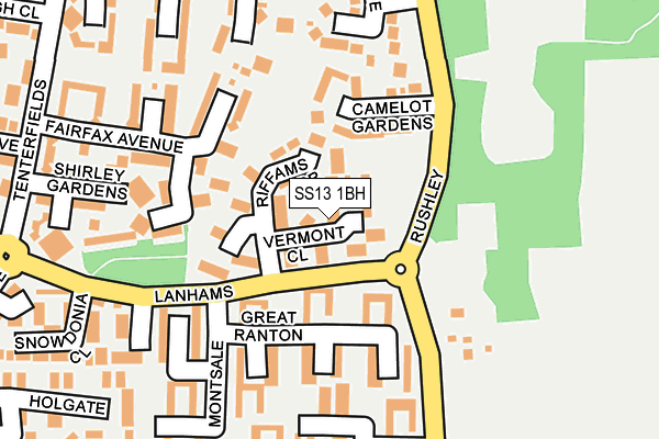 SS13 1BH map - OS OpenMap – Local (Ordnance Survey) SS13 1BH map - OS OpenMap – Local (Ordnance Survey)