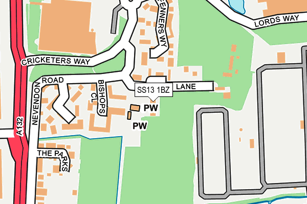 SS13 1BZ map - OS OpenMap – Local (Ordnance Survey) SS13 1BZ map - OS OpenMap – Local (Ordnance Survey)