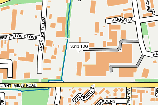 SS13 1DG map - OS OpenMap – Local (Ordnance Survey) SS13 1DG map - OS OpenMap – Local (Ordnance Survey)