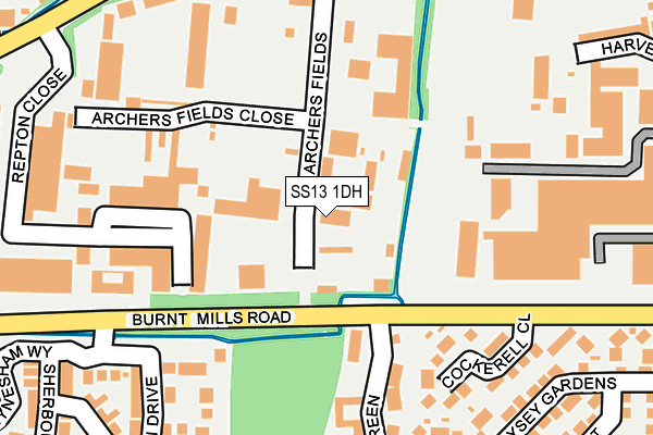 SS13 1DH map - OS OpenMap – Local (Ordnance Survey) SS13 1DH map - OS OpenMap – Local (Ordnance Survey)