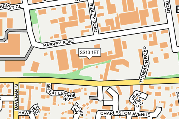 SS13 1ET map - OS OpenMap – Local (Ordnance Survey) SS13 1ET map - OS OpenMap – Local (Ordnance Survey)