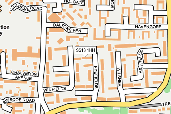 SS13 1HH map - OS OpenMap – Local (Ordnance Survey) SS13 1HH map - OS OpenMap – Local (Ordnance Survey)