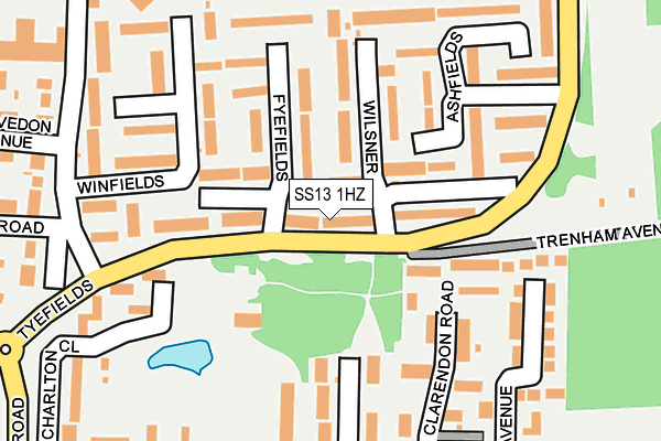 SS13 1HZ map - OS OpenMap – Local (Ordnance Survey) SS13 1HZ map - OS OpenMap – Local (Ordnance Survey)