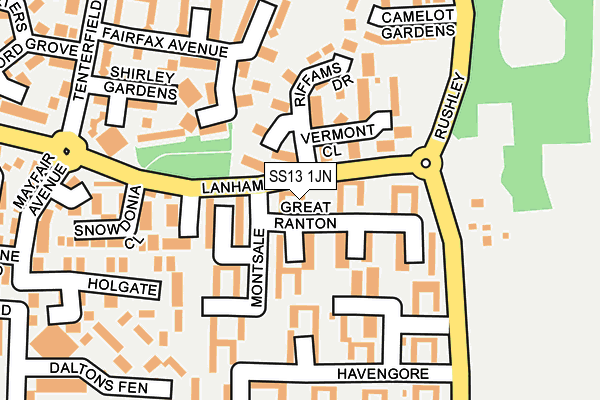 SS13 1JN map - OS OpenMap – Local (Ordnance Survey) SS13 1JN map - OS OpenMap – Local (Ordnance Survey)