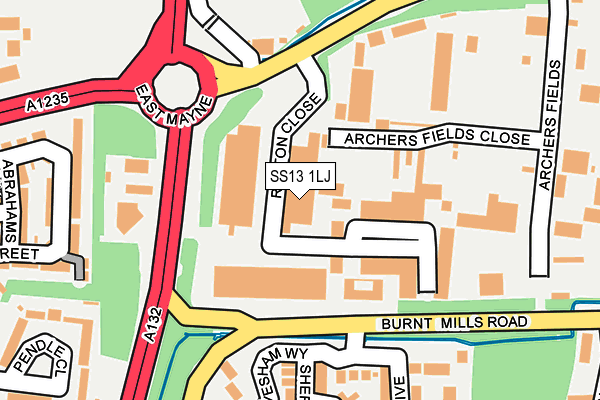SS13 1LJ map - OS OpenMap – Local (Ordnance Survey) SS13 1LJ map - OS OpenMap – Local (Ordnance Survey)
