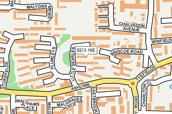 SS13 1NE map - OS OpenMap – Local (Ordnance Survey) SS13 1NE map - OS OpenMap – Local (Ordnance Survey)