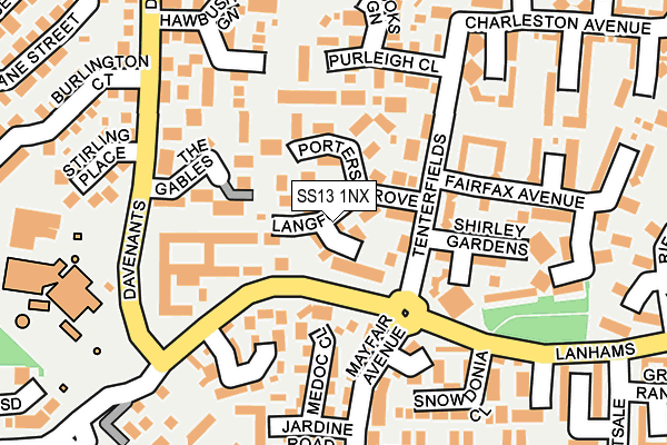 SS13 1NX map - OS OpenMap – Local (Ordnance Survey) SS13 1NX map - OS OpenMap – Local (Ordnance Survey)