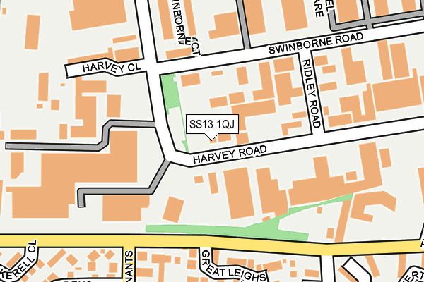 SS13 1QJ map - OS OpenMap – Local (Ordnance Survey) SS13 1QJ map - OS OpenMap – Local (Ordnance Survey)