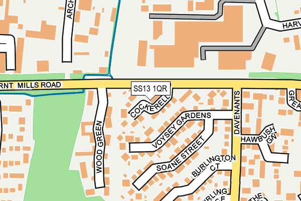 SS13 1QR map - OS OpenMap – Local (Ordnance Survey) SS13 1QR map - OS OpenMap – Local (Ordnance Survey)
