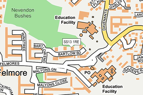 SS13 1RE map - OS OpenMap – Local (Ordnance Survey) SS13 1RE map - OS OpenMap – Local (Ordnance Survey)