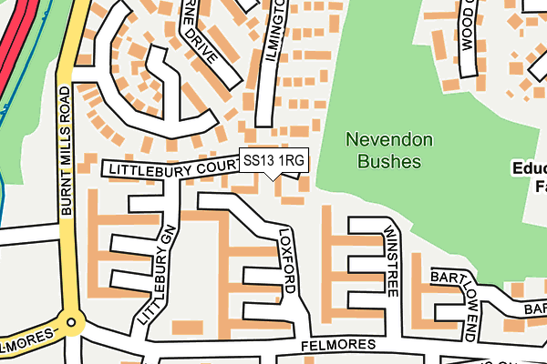 SS13 1RG map - OS OpenMap – Local (Ordnance Survey) SS13 1RG map - OS OpenMap – Local (Ordnance Survey)