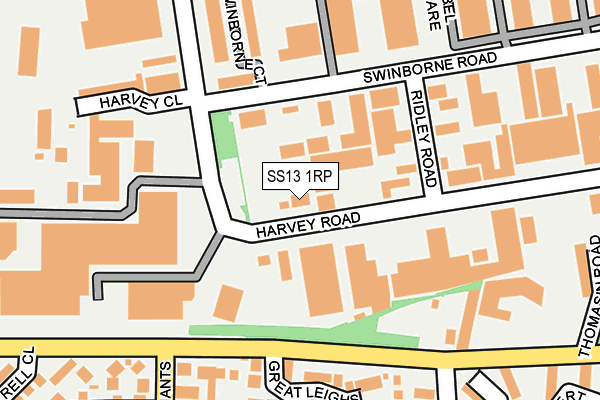 SS13 1RP map - OS OpenMap – Local (Ordnance Survey) SS13 1RP map - OS OpenMap – Local (Ordnance Survey)