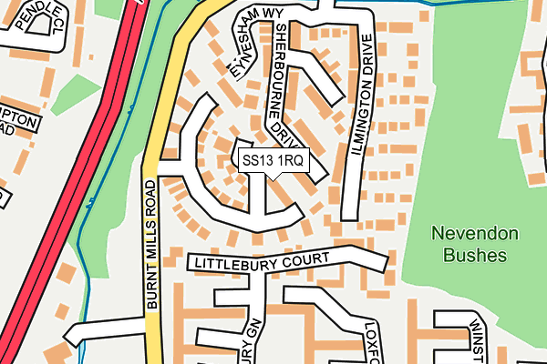 SS13 1RQ map - OS OpenMap – Local (Ordnance Survey) SS13 1RQ map - OS OpenMap – Local (Ordnance Survey)