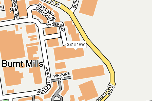 SS13 1RW map - OS OpenMap – Local (Ordnance Survey) SS13 1RW map - OS OpenMap – Local (Ordnance Survey)