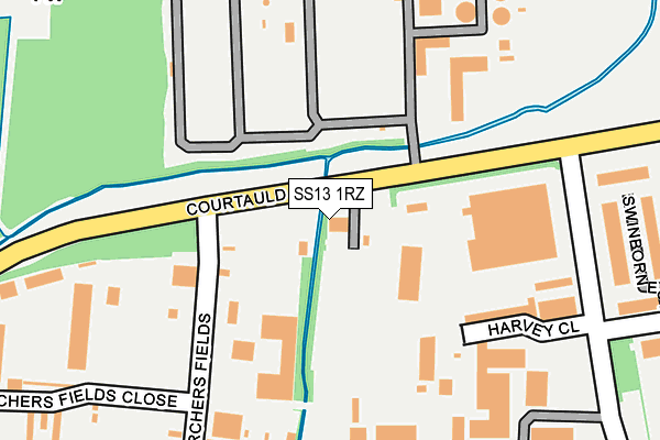 SS13 1RZ map - OS OpenMap – Local (Ordnance Survey) SS13 1RZ map - OS OpenMap – Local (Ordnance Survey)