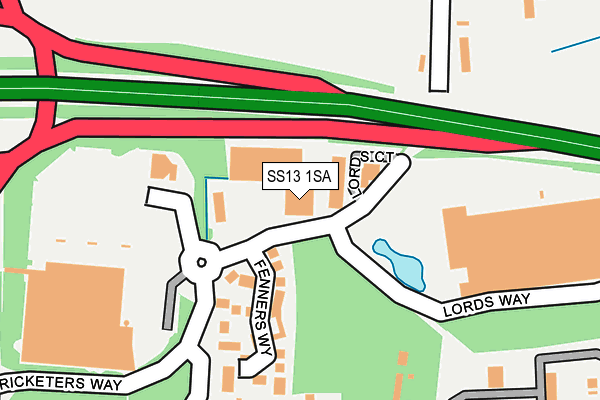 SS13 1SA map - OS OpenMap – Local (Ordnance Survey) SS13 1SA map - OS OpenMap – Local (Ordnance Survey)