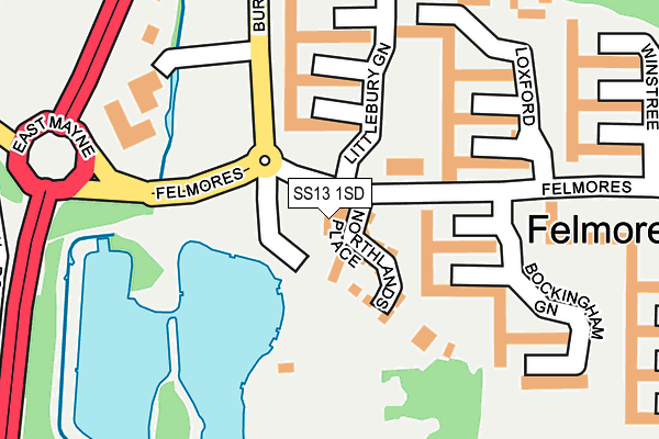SS13 1SD map - OS OpenMap – Local (Ordnance Survey) SS13 1SD map - OS OpenMap – Local (Ordnance Survey)