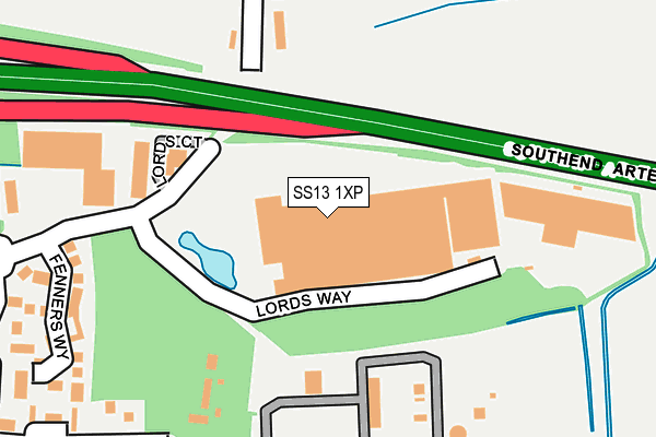 SS13 1XP map - OS OpenMap – Local (Ordnance Survey) SS13 1XP map - OS OpenMap – Local (Ordnance Survey)