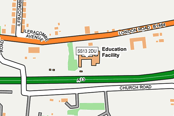 SS13 2DU map - OS OpenMap – Local (Ordnance Survey) SS13 2DU map - OS OpenMap – Local (Ordnance Survey)