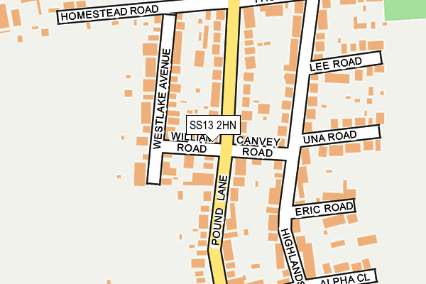 SS13 2HN map - OS OpenMap – Local (Ordnance Survey) SS13 2HN map - OS OpenMap – Local (Ordnance Survey)