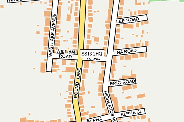 SS13 2HQ map - OS OpenMap – Local (Ordnance Survey) SS13 2HQ map - OS OpenMap – Local (Ordnance Survey)