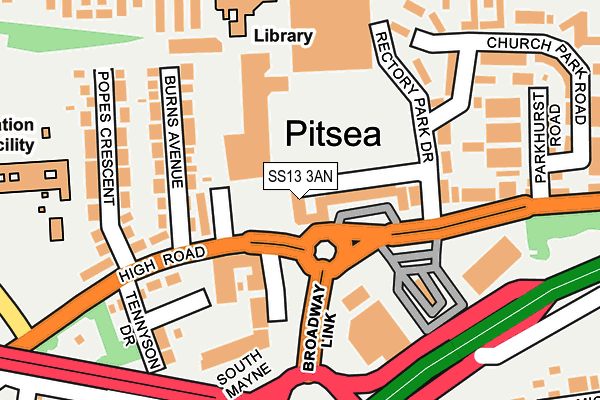 SS13 3AN map - OS OpenMap – Local (Ordnance Survey) SS13 3AN map - OS OpenMap – Local (Ordnance Survey)