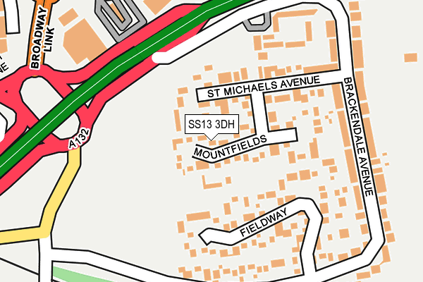 SS13 3DH map - OS OpenMap – Local (Ordnance Survey) SS13 3DH map - OS OpenMap – Local (Ordnance Survey)