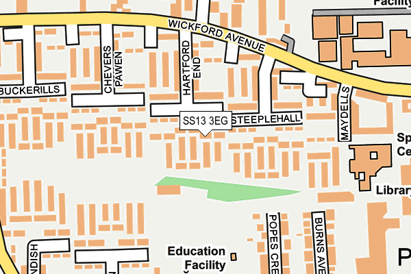 SS13 3EG map - OS OpenMap – Local (Ordnance Survey) SS13 3EG map - OS OpenMap – Local (Ordnance Survey)