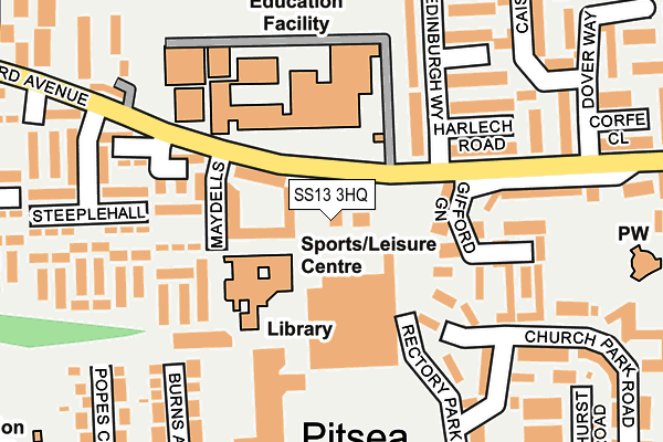 SS13 3HQ map - OS OpenMap – Local (Ordnance Survey) SS13 3HQ map - OS OpenMap – Local (Ordnance Survey)