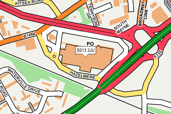 SS13 3JU map - OS OpenMap – Local (Ordnance Survey) SS13 3JU map - OS OpenMap – Local (Ordnance Survey)