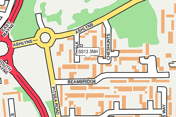 SS13 3NH map - OS OpenMap – Local (Ordnance Survey) SS13 3NH map - OS OpenMap – Local (Ordnance Survey)