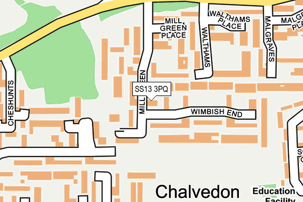 SS13 3PQ map - OS OpenMap – Local (Ordnance Survey) SS13 3PQ map - OS OpenMap – Local (Ordnance Survey)
