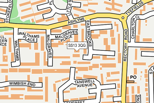 SS13 3QG map - OS OpenMap – Local (Ordnance Survey) SS13 3QG map - OS OpenMap – Local (Ordnance Survey)