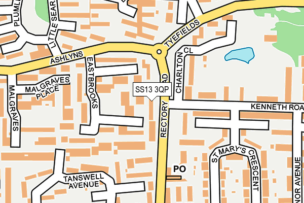 SS13 3QP map - OS OpenMap – Local (Ordnance Survey) SS13 3QP map - OS OpenMap – Local (Ordnance Survey)