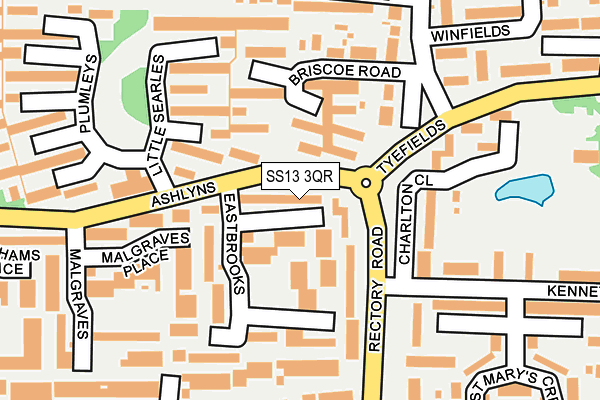 SS13 3QR map - OS OpenMap – Local (Ordnance Survey) SS13 3QR map - OS OpenMap – Local (Ordnance Survey)