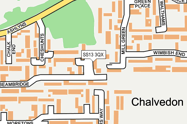 SS13 3QX map - OS OpenMap – Local (Ordnance Survey) SS13 3QX map - OS OpenMap – Local (Ordnance Survey)
