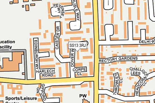 SS13 3RJ map - OS OpenMap – Local (Ordnance Survey) SS13 3RJ map - OS OpenMap – Local (Ordnance Survey)