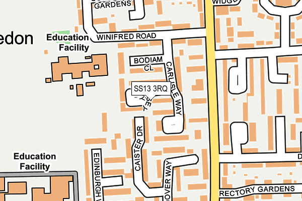 SS13 3RQ map - OS OpenMap – Local (Ordnance Survey) SS13 3RQ map - OS OpenMap – Local (Ordnance Survey)