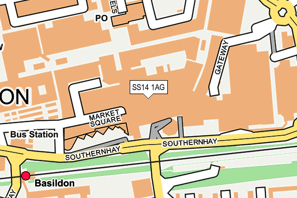 SS14 1AG map - OS OpenMap – Local (Ordnance Survey) SS14 1AG map - OS OpenMap – Local (Ordnance Survey)