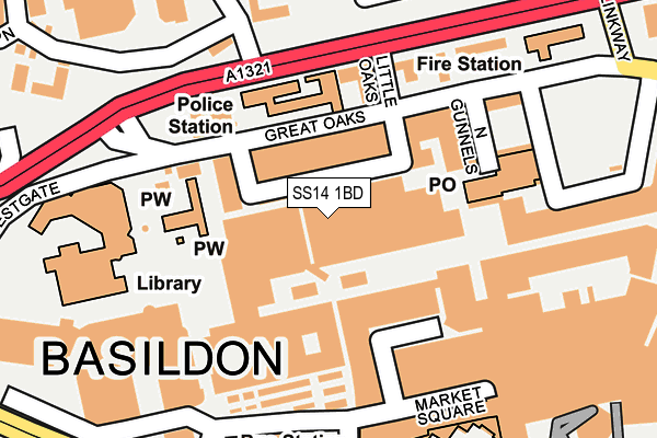 SS14 1BD map - OS OpenMap – Local (Ordnance Survey) SS14 1BD map - OS OpenMap – Local (Ordnance Survey)