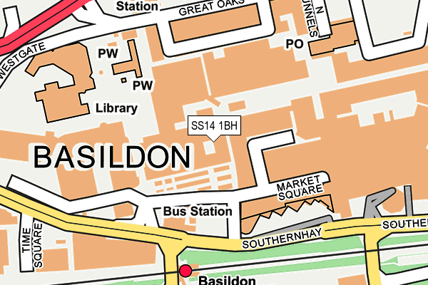SS14 1BH map - OS OpenMap – Local (Ordnance Survey) SS14 1BH map - OS OpenMap – Local (Ordnance Survey)