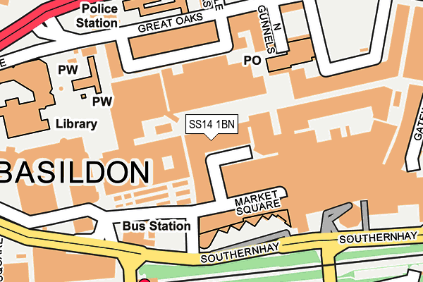 SS14 1BN map - OS OpenMap – Local (Ordnance Survey) SS14 1BN map - OS OpenMap – Local (Ordnance Survey)