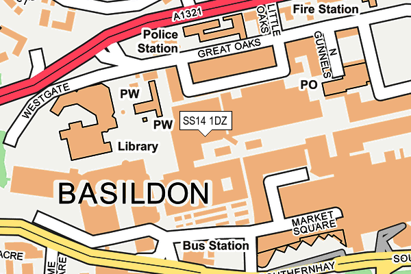 SS14 1DZ map - OS OpenMap – Local (Ordnance Survey) SS14 1DZ map - OS OpenMap – Local (Ordnance Survey)