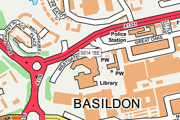 SS14 1EE map - OS OpenMap – Local (Ordnance Survey) SS14 1EE map - OS OpenMap – Local (Ordnance Survey)