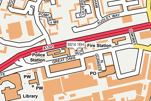 SS14 1EH map - OS OpenMap – Local (Ordnance Survey) SS14 1EH map - OS OpenMap – Local (Ordnance Survey)