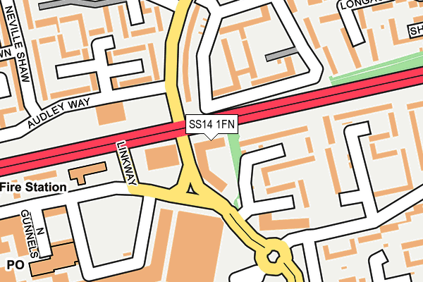 SS14 1FN map - OS OpenMap – Local (Ordnance Survey) SS14 1FN map - OS OpenMap – Local (Ordnance Survey)