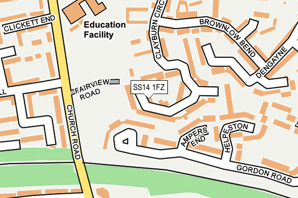 SS14 1FZ map - OS OpenMap – Local (Ordnance Survey) SS14 1FZ map - OS OpenMap – Local (Ordnance Survey)