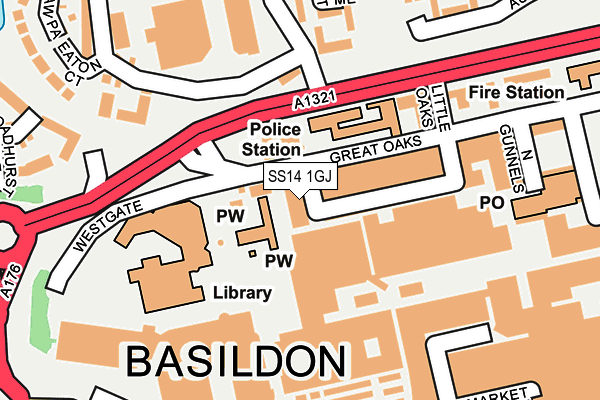 SS14 1GJ map - OS OpenMap – Local (Ordnance Survey) SS14 1GJ map - OS OpenMap – Local (Ordnance Survey)